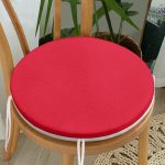 Kırmızı Renkli Dijital Baskılı Yuvarlak Fermuarlı Sandalye Minderi Realhomes