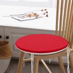 Kırmızı Renkli Dijital Baskılı Yuvarlak Fermuarlı Sandalye Minderi Realhomes