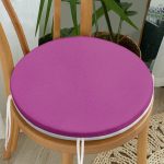 Mor Renkli Dijital Baskılı Yuvarlak Fermuarlı Sandalye Minderi Realhomes