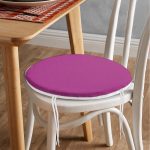 Mor Renkli Dijital Baskılı Yuvarlak Fermuarlı Sandalye Minderi Realhomes