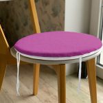 Mor Renkli Dijital Baskılı Yuvarlak Fermuarlı Sandalye Minderi Realhomes