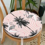 - RealHomes Yuvarlak Fermuarlı Minder - Realhomes  Flamingo Desenli Dijital Baskılı Yuvarlak Fermuarlı Sandalye Minderi Realhomes