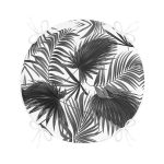 - RealHomes Yuvarlak Fermuarlı Minder - Realhomes Beyaz Zeminde Gri Tropikal Bitki Figürlü Dijital Baskılı Yuvarlak Fermuarlı Sandalye Minderi Realhomes