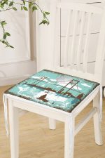 Geometrik Zemin Tropikal Tukan Kuşu Ve Bitki Figürlü Dijital Baskılı Yuvarlak Fermuarlı Sandalye Minderi Realhomes