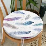 - RealHomes Yuvarlak Fermuarlı Minder - Realhomes  Renkli Tüy Figürlü Dijital Baskılı Yuvarlak Fermuarlı Sandalye Minderi Realhomes