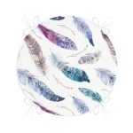 - RealHomes Yuvarlak Fermuarlı Minder - Realhomes  Renkli Tüy Figürlü Dijital Baskılı Yuvarlak Fermuarlı Sandalye Minderi Realhomes