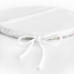 - RealHomes Yuvarlak Fermuarlı Minder - Realhomes  Beyaz Zeminde Çiçek Motifli Dijital Baskılı Yuvarlak Fermuarlı Sandalye Minderi Realhomes