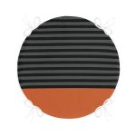 - RealHomes Yuvarlak Fermuarlı Minder - Realhomes  Siyah Gri Çizgili Turuncu Zeminli Modern Yuvarlak Fermuarlı Sandalye Minderi Realhomes