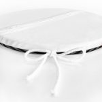 - RealHomes Yuvarlak Fermuarlı Minder - Realhomes  Siyah Gri Çizgili Turuncu Zeminli Modern Yuvarlak Fermuarlı Sandalye Minderi Realhomes