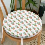 - RealHomes Yuvarlak Fermuarlı Minder - Realhomes Küçük küçük Kaktüs Çizimleri Dijital Baskılı Yuvarlak Fermuarlı Sandalye Minderi Realhomes
