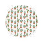 - RealHomes Yuvarlak Fermuarlı Minder - Realhomes Küçük küçük Kaktüs Çizimleri Dijital Baskılı Yuvarlak Fermuarlı Sandalye Minderi Realhomes