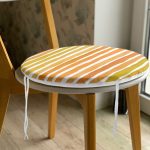Sarı Turuncu Çizgili Yuvarlak Fermuarlı Sandalye Minderi Realhomes