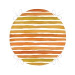 Sarı Turuncu Çizgili Yuvarlak Fermuarlı Sandalye Minderi Realhomes