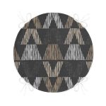 - RealHomes Yuvarlak Fermuarlı Minder - Realhomes Siyah Zemin Geometrik Üçgen Tasarımlı Yuvarlak Fermuarlı Sandalye Minderi Realhomes