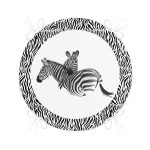 - RealHomes Yuvarlak Fermuarlı Minder - Realhomes Zebra Çerçeveli Zebra Desenli Dijital Baskılı Yuvarlak Fermuarlı Sandalye Minderi Realhomes