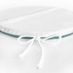 Turkuaz Pudra Zeminli Gül Motifli Yuvarlak Fermuarlı Sandalye Minderi Realhomes