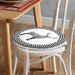 - RealHomes Yuvarlak Fermuarlı Minder - Realhomes  Dama Çerçeveli Ağaç Tasarımlı Geyik Çizimli Yuvarlak Fermuarlı Sandalye Minderi Realhomes