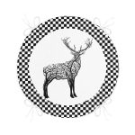 - RealHomes Yuvarlak Fermuarlı Minder - Realhomes  Dama Çerçeveli Ağaç Tasarımlı Geyik Çizimli Yuvarlak Fermuarlı Sandalye Minderi Realhomes