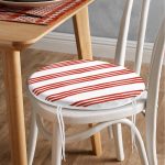 - RealHomes Yuvarlak Fermuarlı Minder - Realhomes  Kırmızı Çizgili Dijital Baskılı Yuvarlak Fermuarlı Sandalye Minderi Realhomes