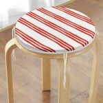 - RealHomes Yuvarlak Fermuarlı Minder - Realhomes  Kırmızı Çizgili Dijital Baskılı Yuvarlak Fermuarlı Sandalye Minderi Realhomes