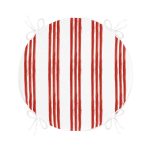 - RealHomes Yuvarlak Fermuarlı Minder - Realhomes  Kırmızı Çizgili Dijital Baskılı Yuvarlak Fermuarlı Sandalye Minderi Realhomes