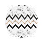 - RealHomes Yuvarlak Fermuarlı Minder - Realhomes  Mermer Zemin Geometrik Zigzag Tasarımlı Yuvarlak Fermuarlı Sandalye Minderi Realhomes