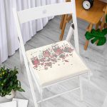 Gold Yaprak Motifli Dijital Baskılı Modern Yuvarlak Fermuarlı Sandalye Minderi Realhomes