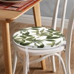 - RealHomes Yuvarlak Fermuarlı Minder - Realhomes  Yeşil Tropik Yaprak Motifli Modern Yuvarlak Fermuarlı Sandalye Minderi Realhomes