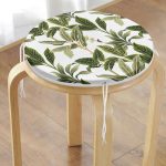 - RealHomes Yuvarlak Fermuarlı Minder - Realhomes  Yeşil Tropik Yaprak Motifli Modern Yuvarlak Fermuarlı Sandalye Minderi Realhomes