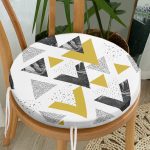 - RealHomes Yuvarlak Fermuarlı Minder - Realhomes Mermer Detaylı Siyah Beyaz Geometrik Motifli Modern Yuvarlak Fermuarlı Sandalye Minderi Realhomes