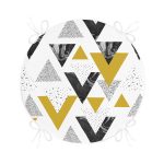 - RealHomes Yuvarlak Fermuarlı Minder - Realhomes Mermer Detaylı Siyah Beyaz Geometrik Motifli Modern Yuvarlak Fermuarlı Sandalye Minderi Realhomes