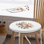 - RealHomes Yuvarlak Fermuarlı Minder - Realhomes Sonbahar Temalı Kurumuş Yaprak Tasarımlı Modern Yuvarlak Fermuarlı Sandalye Minderi Realhomes