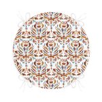 Renkli Etnik Tasarımlı Yuvarlak Fermuarlı Sandalye Minderi Realhomes