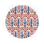 - RealHomes Yuvarlak Fermuarlı Minder - Realhomes  Mavi Kırmızı Damask Motifli Yuvarlak Fermuarlı Sandalye Minderi Realhomes