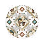 - RealHomes Yuvarlak Fermuarlı Minder - Realhomes  Etnik Motifli Fil Tasarımlı Dijital Baskılı Yuvarlak Fermuarlı Sandalye Minderi Realhomes