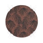 Kahve Zemin Siyah Tüy Tasarımlı Yuvarlak Fermuarlı Sandalye Minderi Realhomes