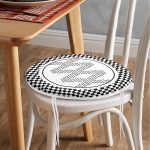 - RealHomes Yuvarlak Fermuarlı Minder - Realhomes  Siyah Beyaz İskandinav Motifli Dijital Baskılı Modern Yuvarlak Fermuarlı Sandalye Minderi Realhomes