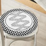 - RealHomes Yuvarlak Fermuarlı Minder - Realhomes  Siyah Beyaz İskandinav Motifli Dijital Baskılı Modern Yuvarlak Fermuarlı Sandalye Minderi Realhomes