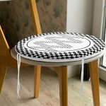 - RealHomes Yuvarlak Fermuarlı Minder - Realhomes  Siyah Beyaz İskandinav Motifli Dijital Baskılı Modern Yuvarlak Fermuarlı Sandalye Minderi Realhomes