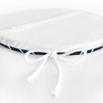 - RealHomes Yuvarlak Fermuarlı Minder - Realhomes Lacivert Beyaz Çizgili Tasarım Yuvarlak Fermuarlı Sandalye Minderi Realhomes