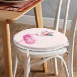 Pembe Flamingo Motifli Dijital Baskılı Yuvarlak Fermuarlı Sandalye Minderi Realhomes