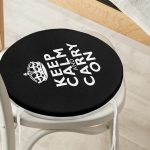 - RealHomes Yuvarlak Fermuarlı Minder - Realhomes Siyah Beyaz Keep Calm And Carry On Baskılı Yuvarlak Fermuarlı Sandalye Minderi Realhomes