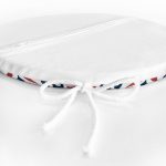 Lacivert Bordo Damask Motifli Modern Yuvarlak Fermuarlı Sandalye Minderi Realhomes