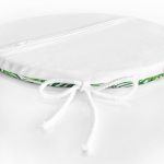 - RealHomes Yuvarlak Fermuarlı Minder - Realhomes Realhomes Beyaz Zeminde Yeşil Yapraklar Tasarımlı Modern Yuvarlak Fermuarlı Sandalye Minderi Realhomes