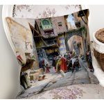 - K03-Gorsel-1 - Realhomes  Osmanlı Desen Dijital Baskılı Dekoratif Yastık Kırlent Kılıfı Realhomes