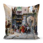 - K03-Gorsel - Realhomes  Osmanlı Desen Dijital Baskılı Dekoratif Yastık Kırlent Kılıfı Realhomes