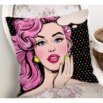 Pop Art Retro Dijital Baskılı Dekoratif Yastık Kırlent Kılıfı Realhomes