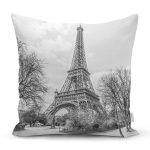 - K101-Gorsel - Realhomes Eyfel Kuleli Dijital Baskılı Dekoratif Yastık Kırlent Kılıfı Realhomes