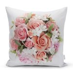 - K108-Gorsel - Realhomes  Çiçek Desenli Dijital Baskılı Dekoratif Yastık Kırlent Kılıfı Realhomes