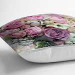 Pembe Güller Dijital Baskılı Dekoratif Yastık Kırlent Kılıfı Realhomes